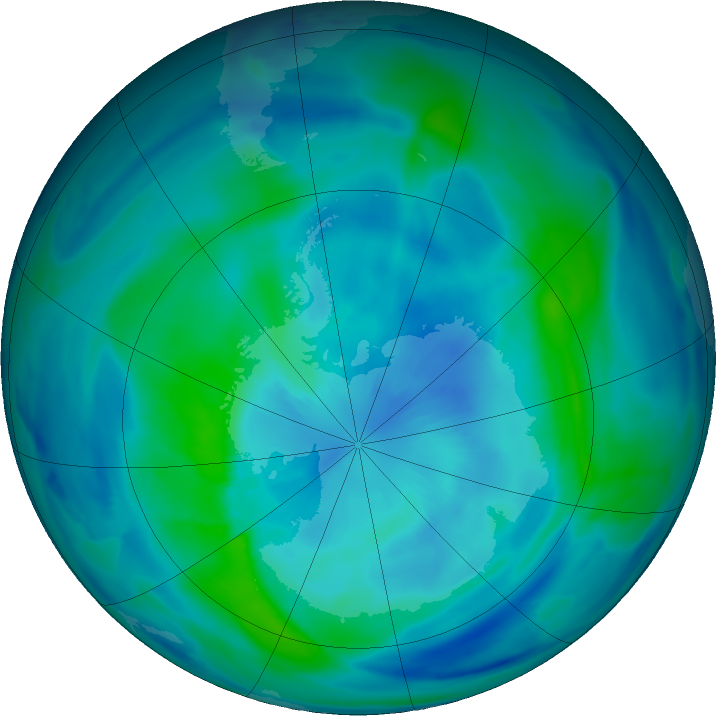 Antarctic ozone map for 24 March 2023